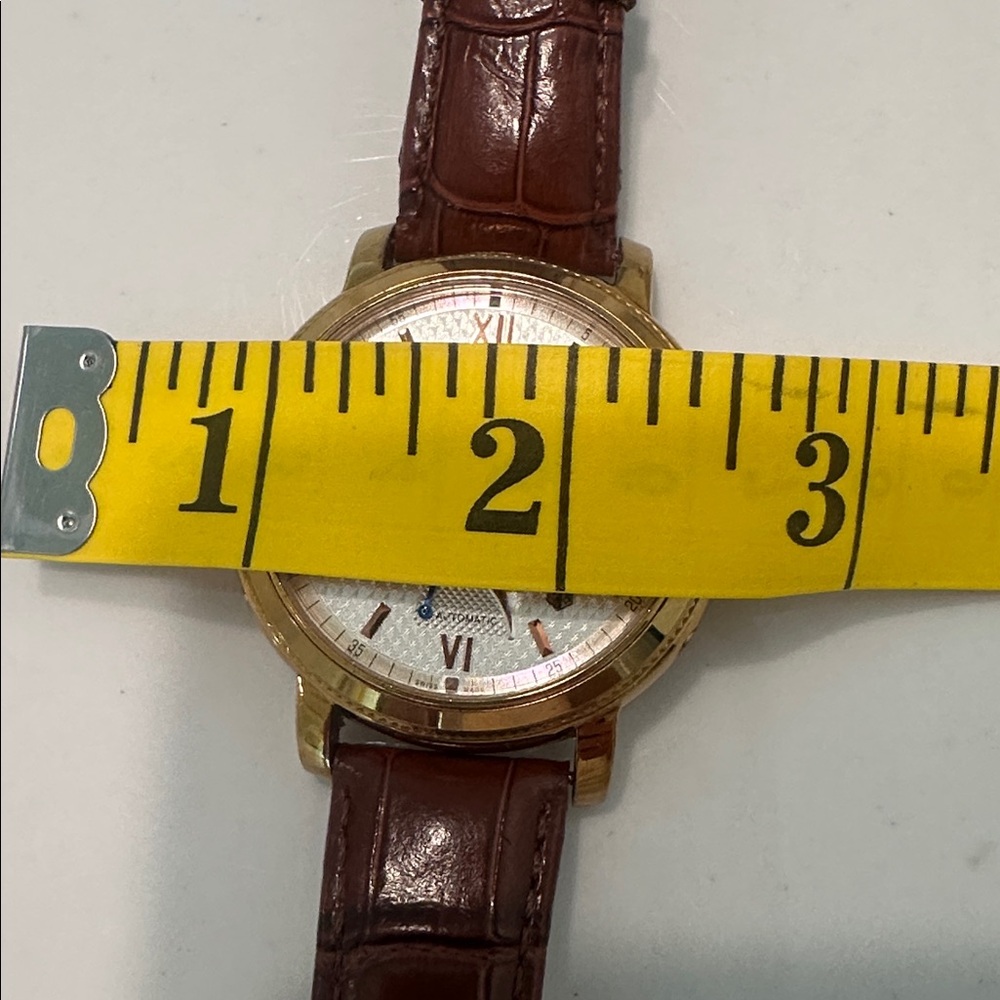 Gold Watch with Brown Strap - Picture 6 of 7